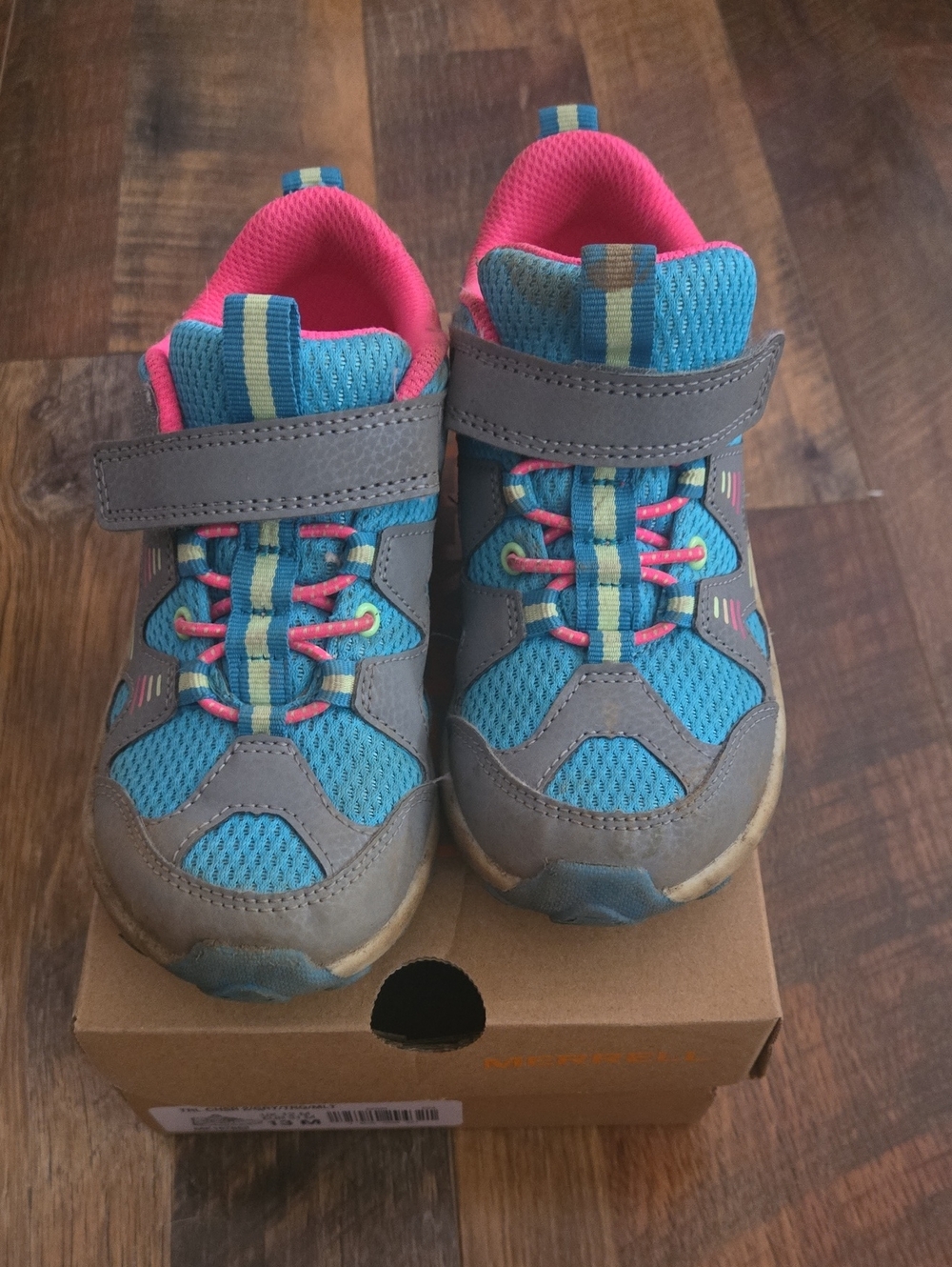 Kids Blue and Pink Hiking Sneakers - Merrell